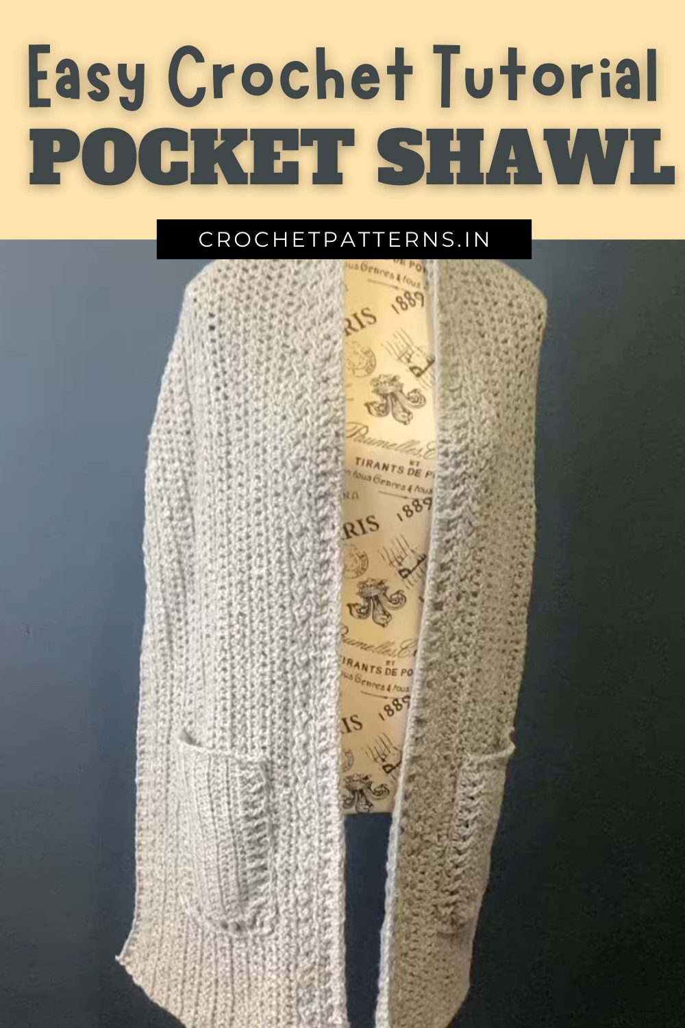 Crochet Pocket Shawl Free Pattern