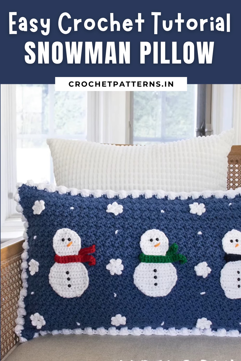 Crochet Snowman Pillow Tutorial