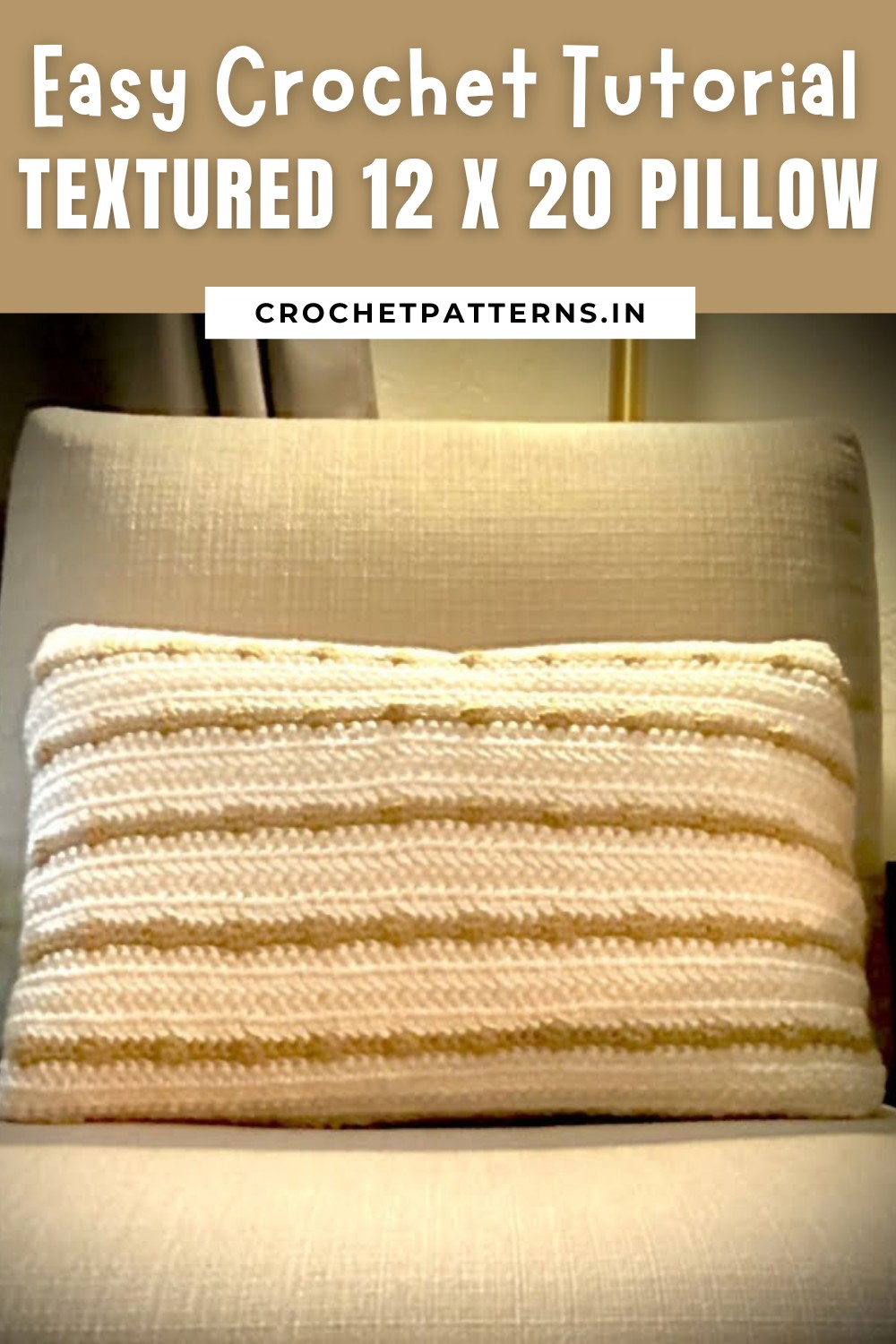 Crochet a Dotted Stripes Textured 12 x 20 Pillow
