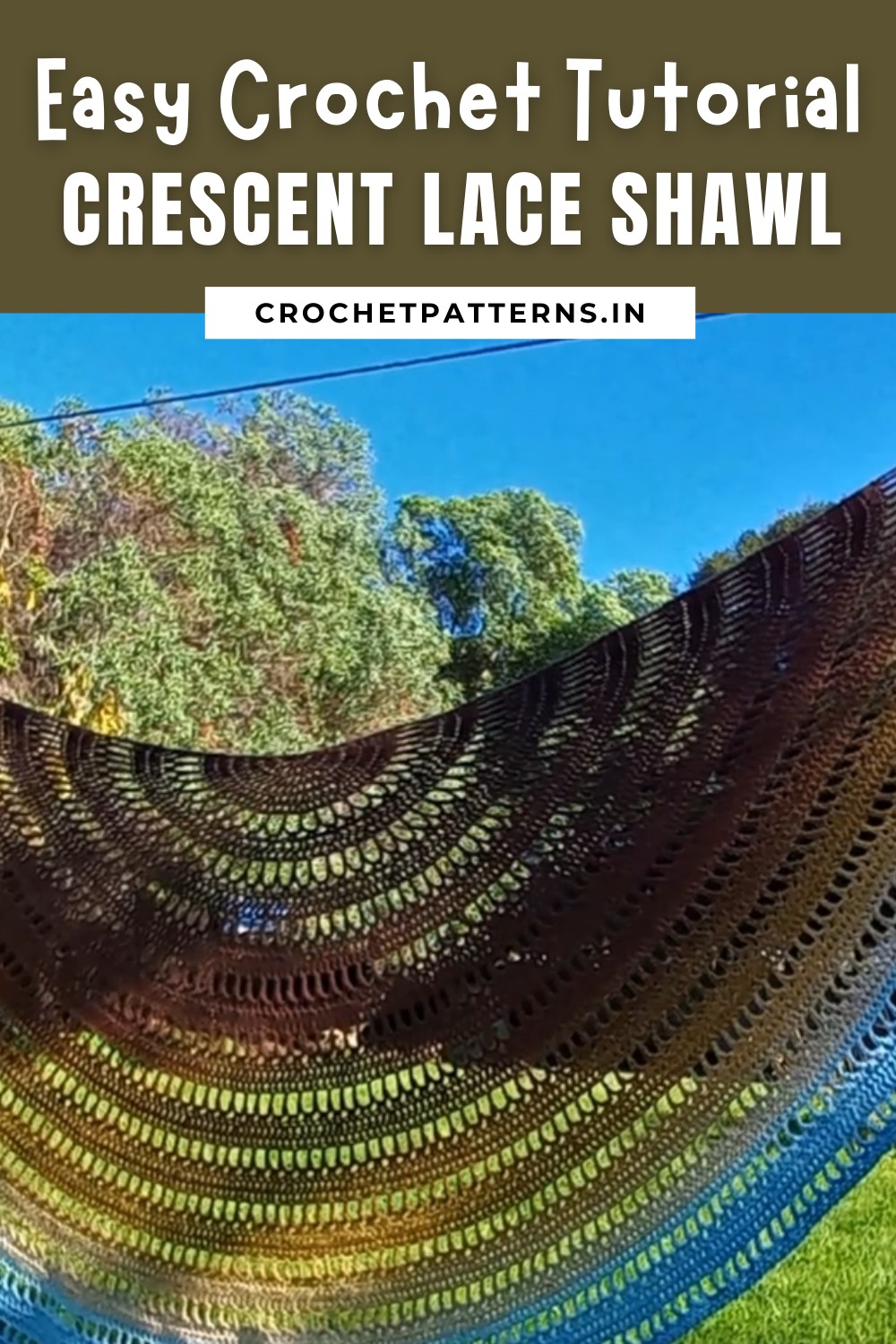 Easy Crochet Crescent Lace Shawl