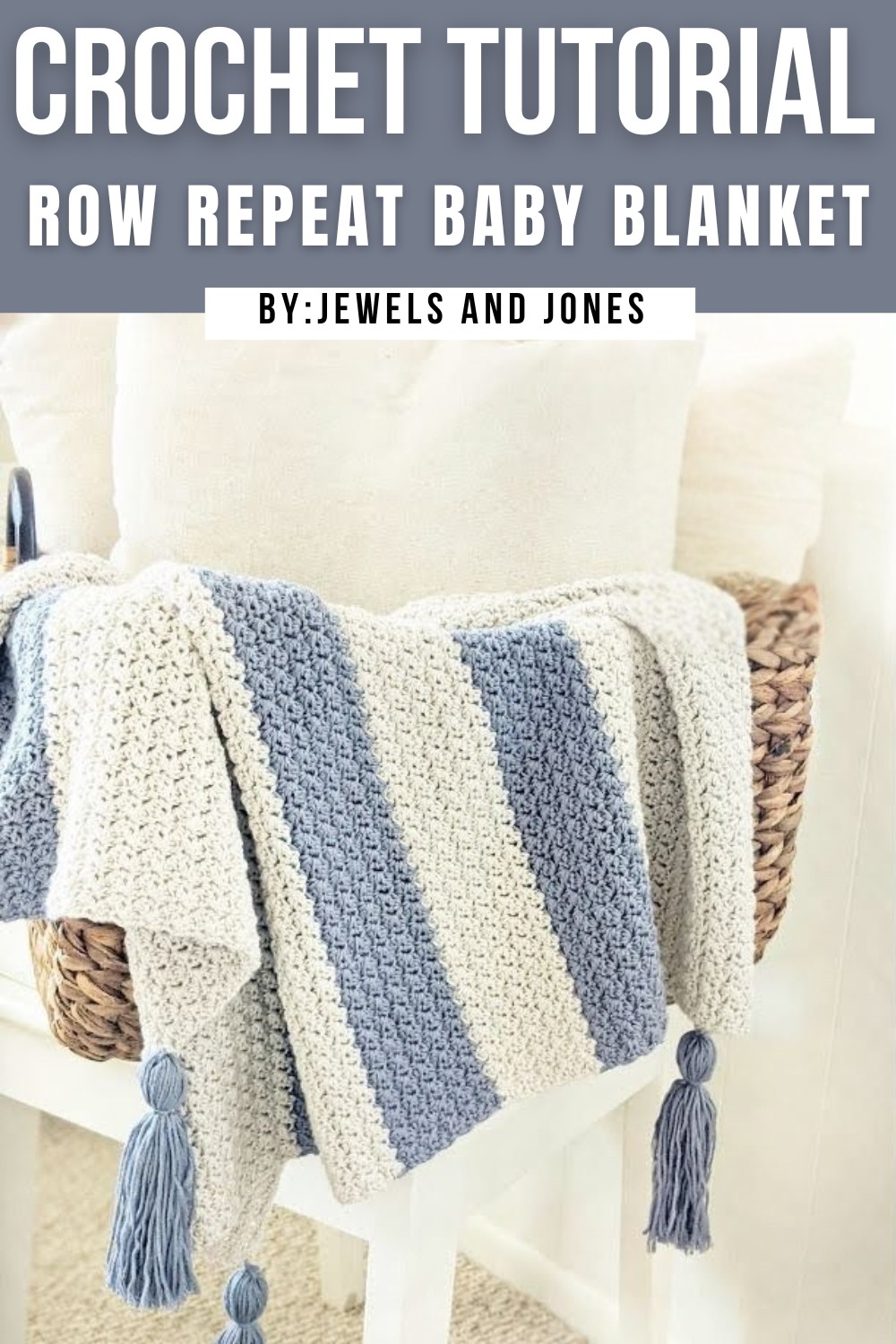 Easy One-Row Repeat Crochet Baby Blanket Tutorial