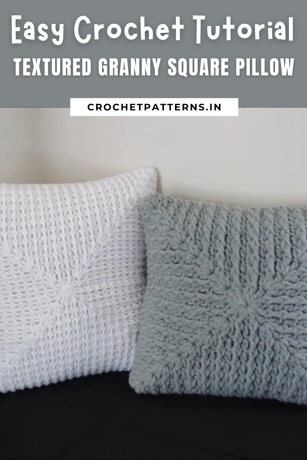 Easy Textured Granny Square Pillow