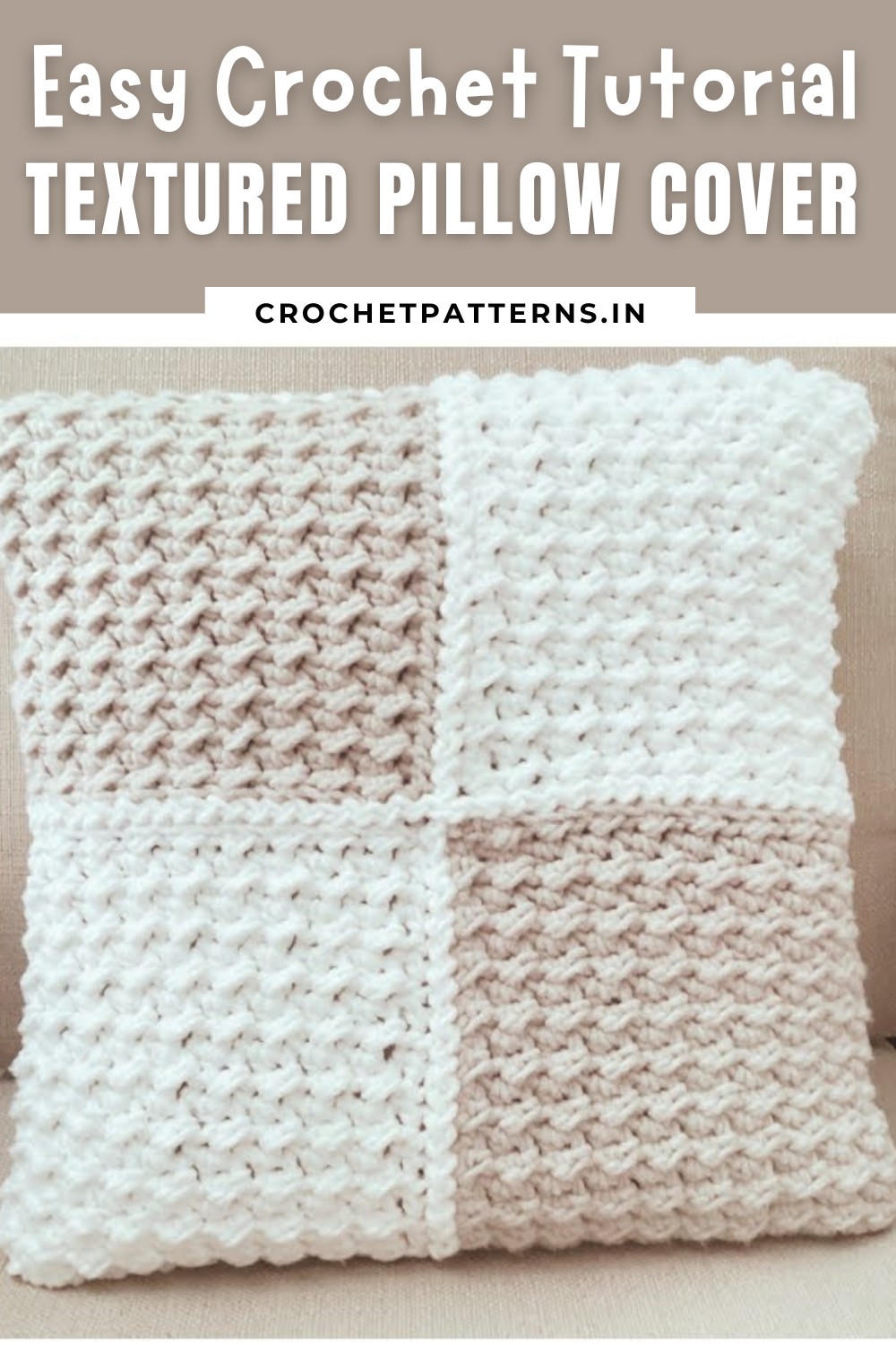 How to Crochet this Easy Textured Pillow Cover