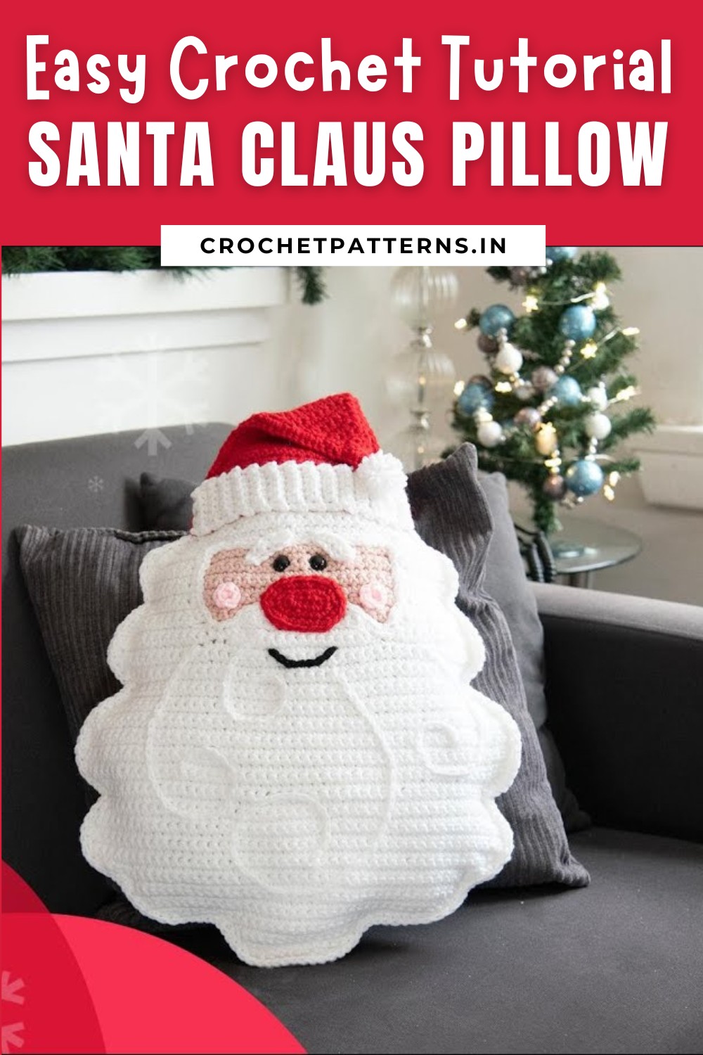 Santa Claus Amigurumi Crochet Pillow
