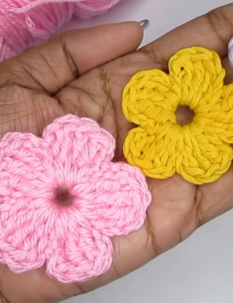 Crochet Flower Tutorial For Beginners (Simple & Easy)
