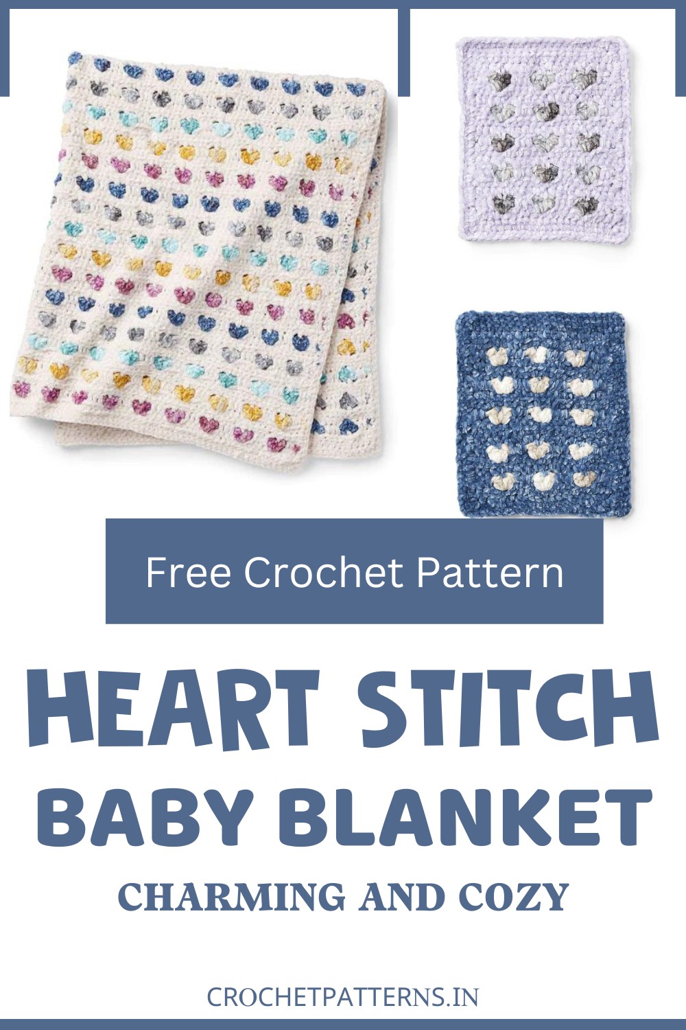 Crochet Heart Stitch Baby Blanket