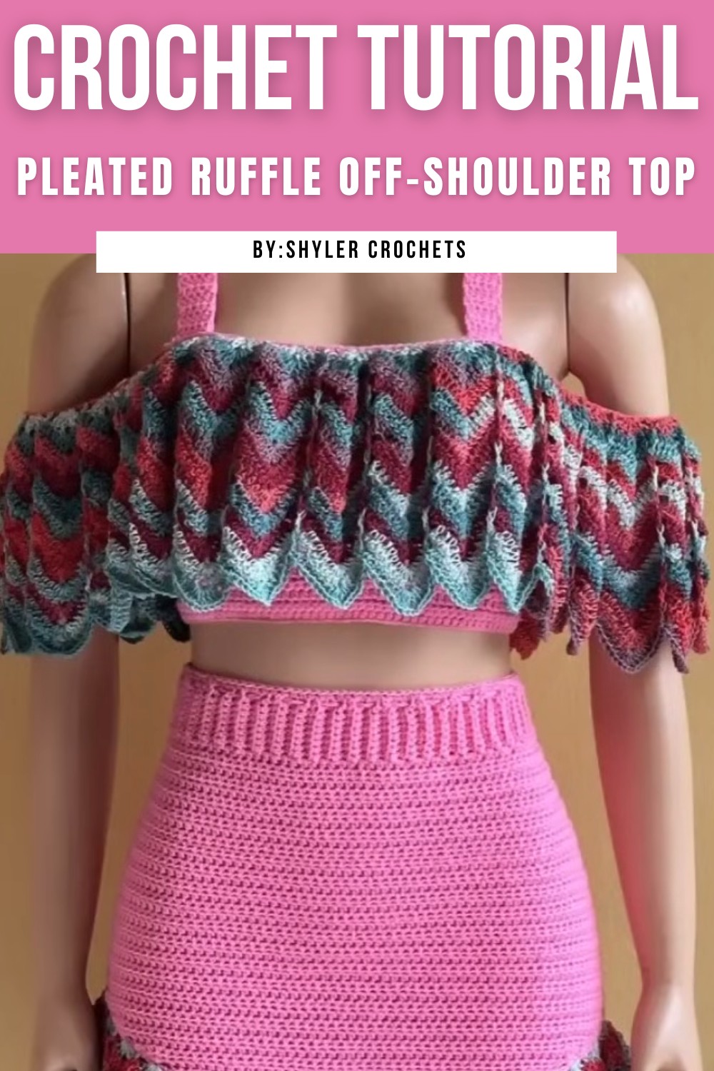Crochet Pleated Ruffle Off-shoulder Top Tutorial