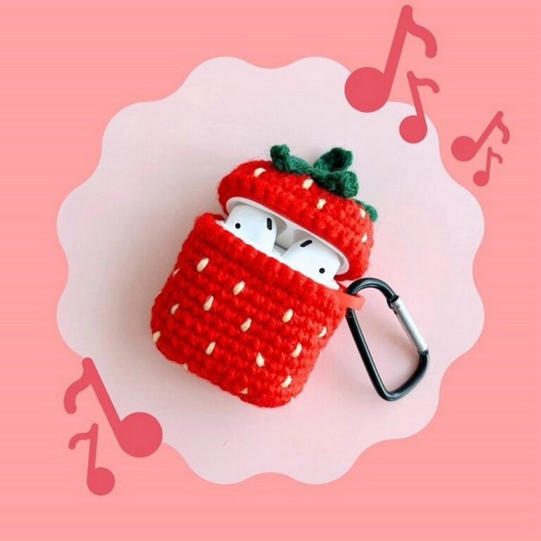 Cute Crochet Strawberry Airpods Case Pattern