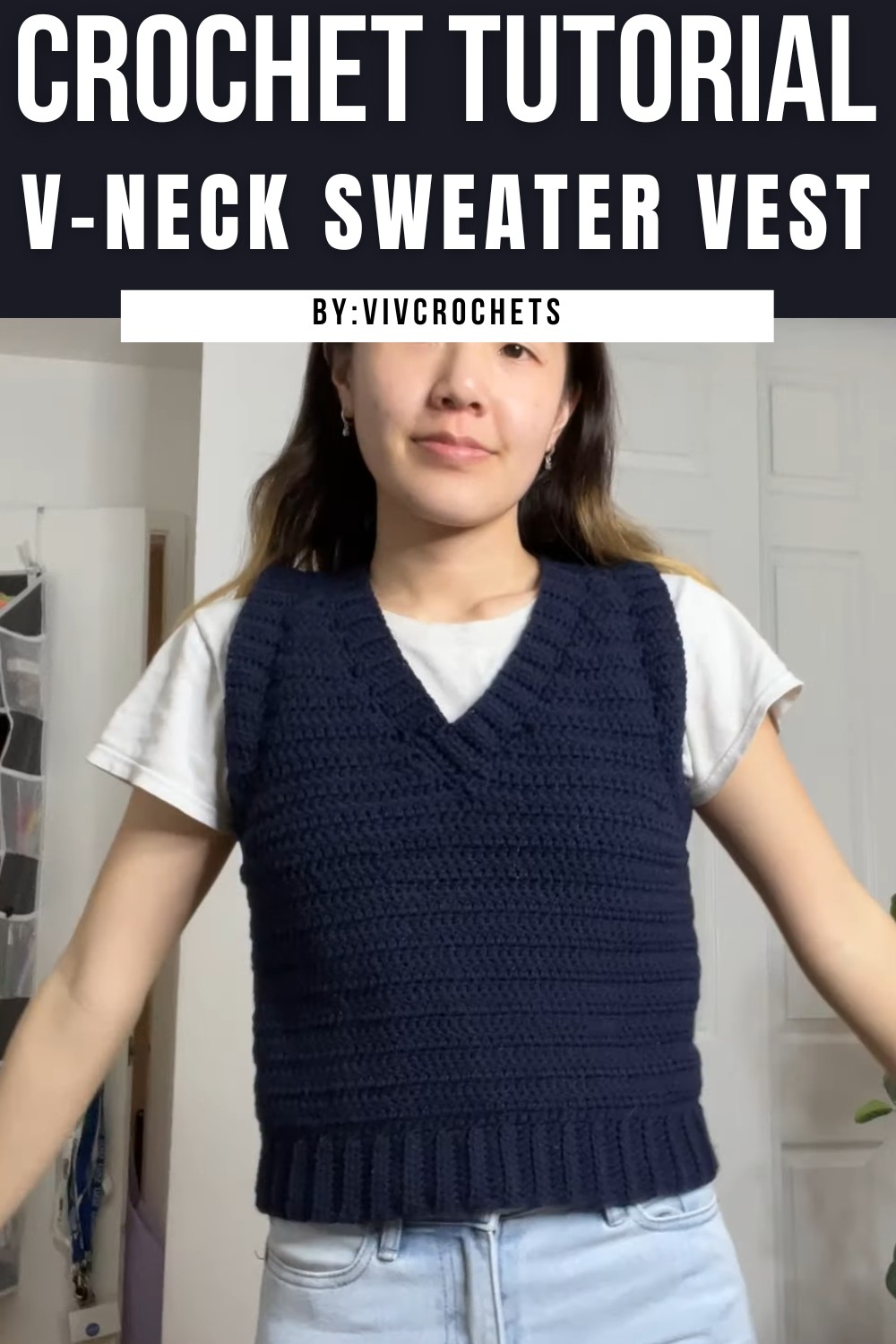 Crochet V-neck Sweater Vest Tutorial
