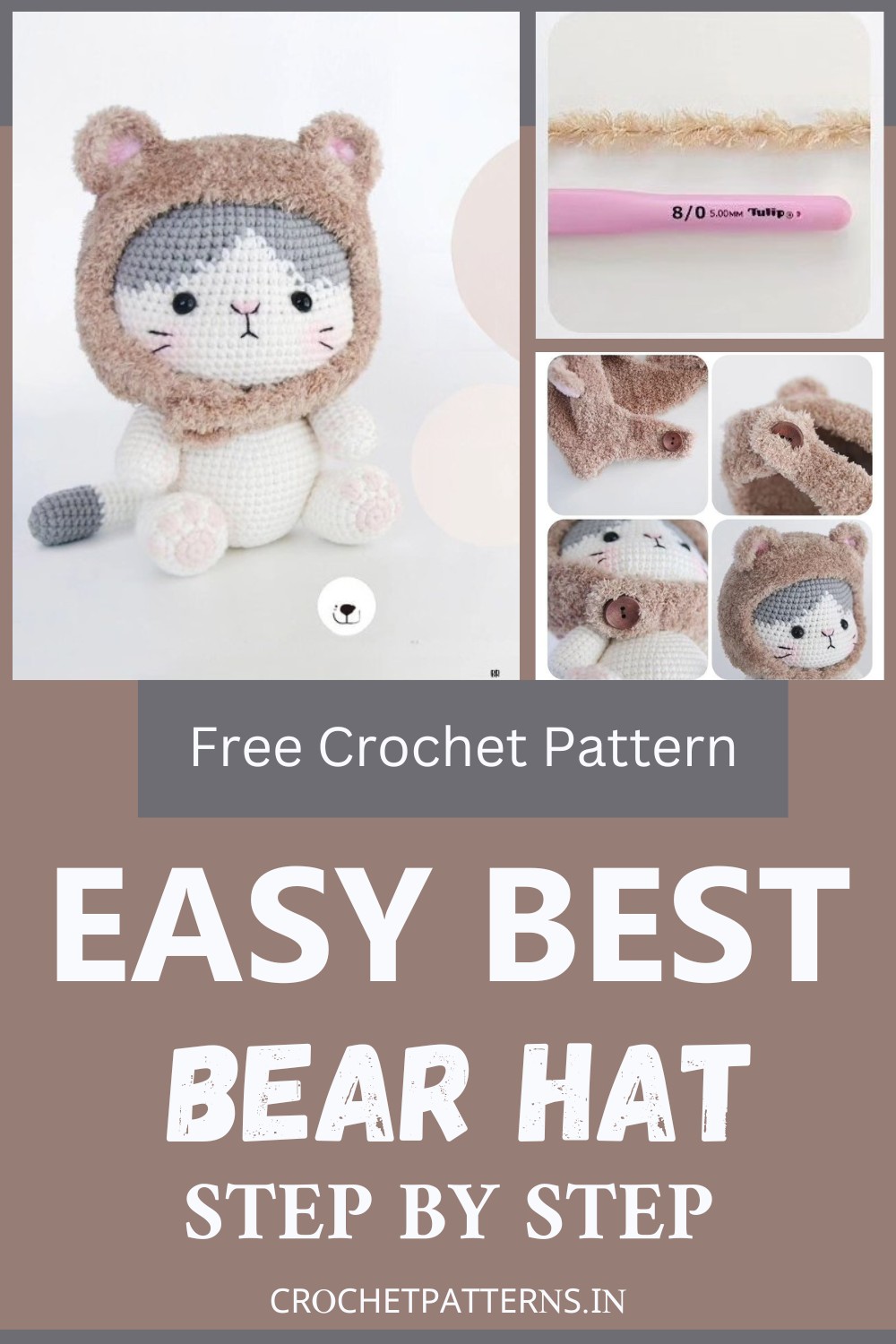 Free Crochet Bear Hat Pattern 1