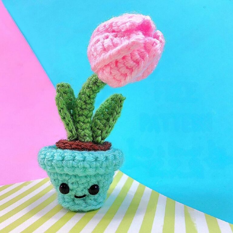 Free Crochet Flower Pot Pattern In Softer Shades