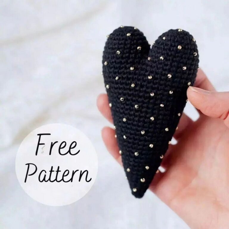 Free Crochet Heart Pattern In Black