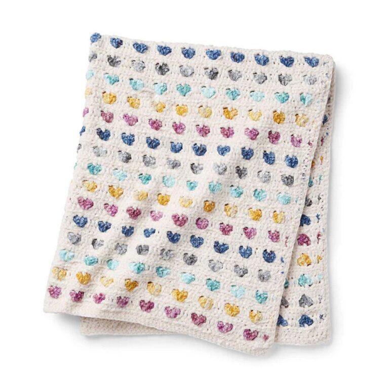 Free Crochet Heart Stitch Baby Blanket Tutorial