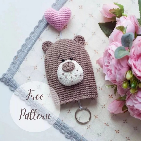 Crochet Bear With Heart Key Free Pattern