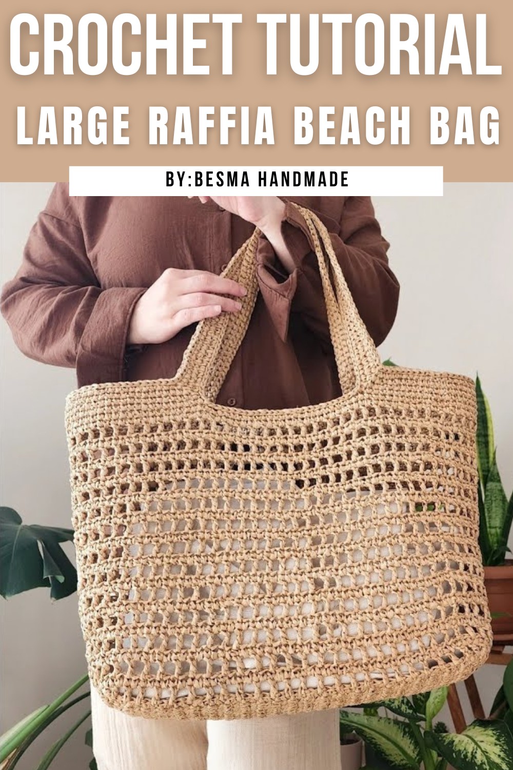 Large Raffia Crochet Beach Bag