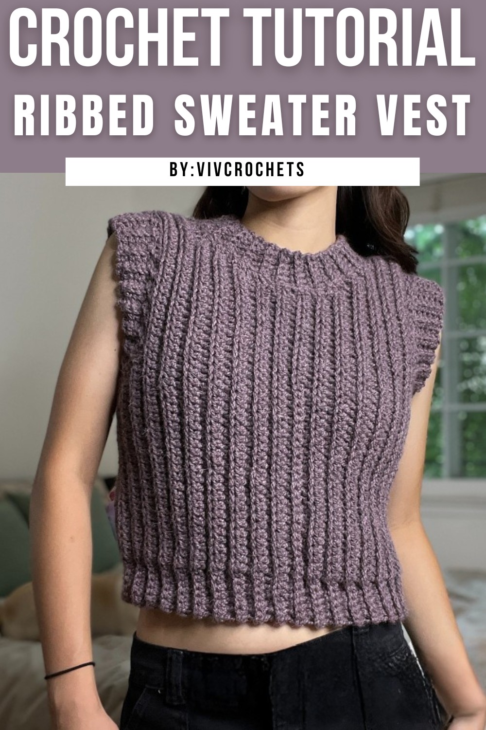 Ribbed Crochet Sweater Vest