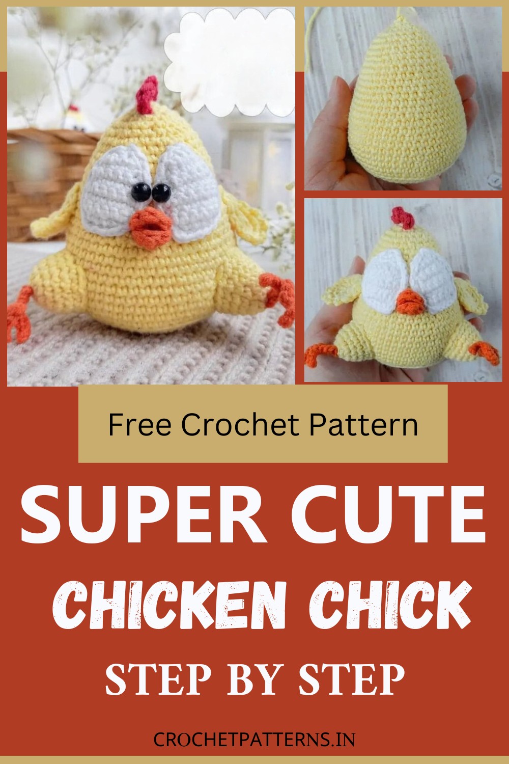 Super Cute Crochet Chicken Chick Free Pattern