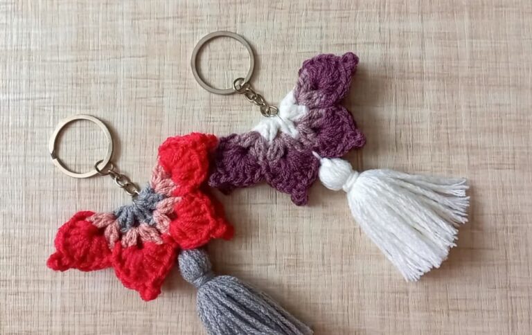 Crochet Butterfly Keychain For Nature Lovers