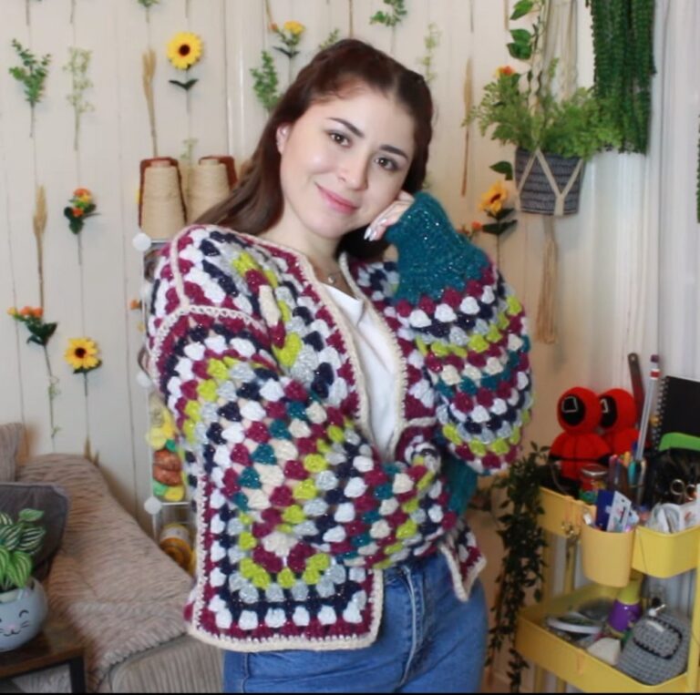Crochet Granny Square Cardigan For Luxurious Lounging