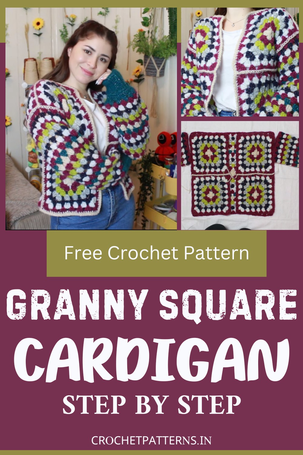 Crochet Granny Square Cardigan Pattern