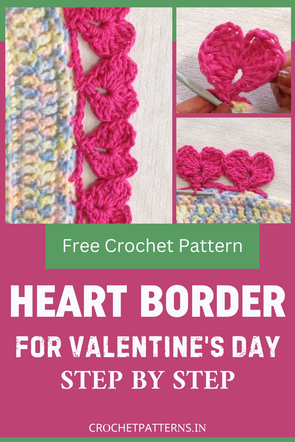 Crochet Heart Border For Valentine's Day