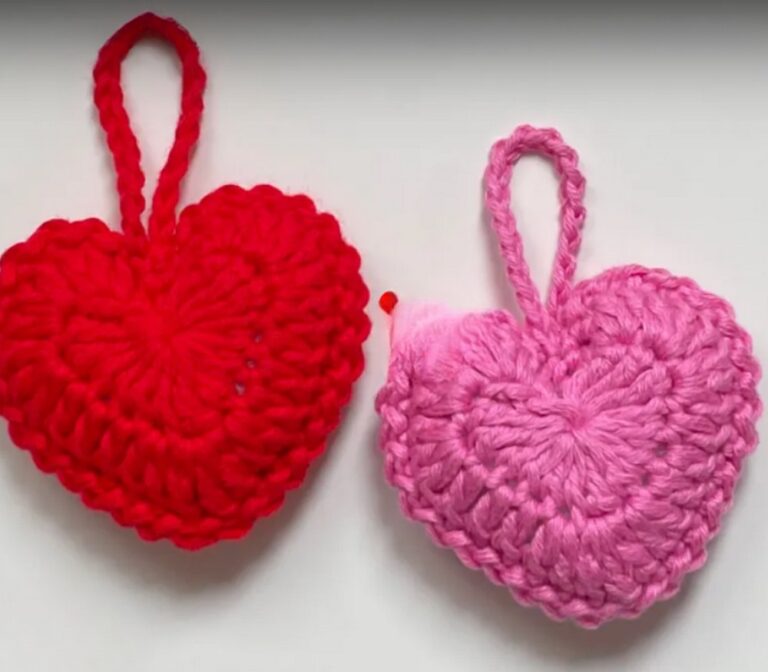 Crochet Heart Keychain To Spread Love
