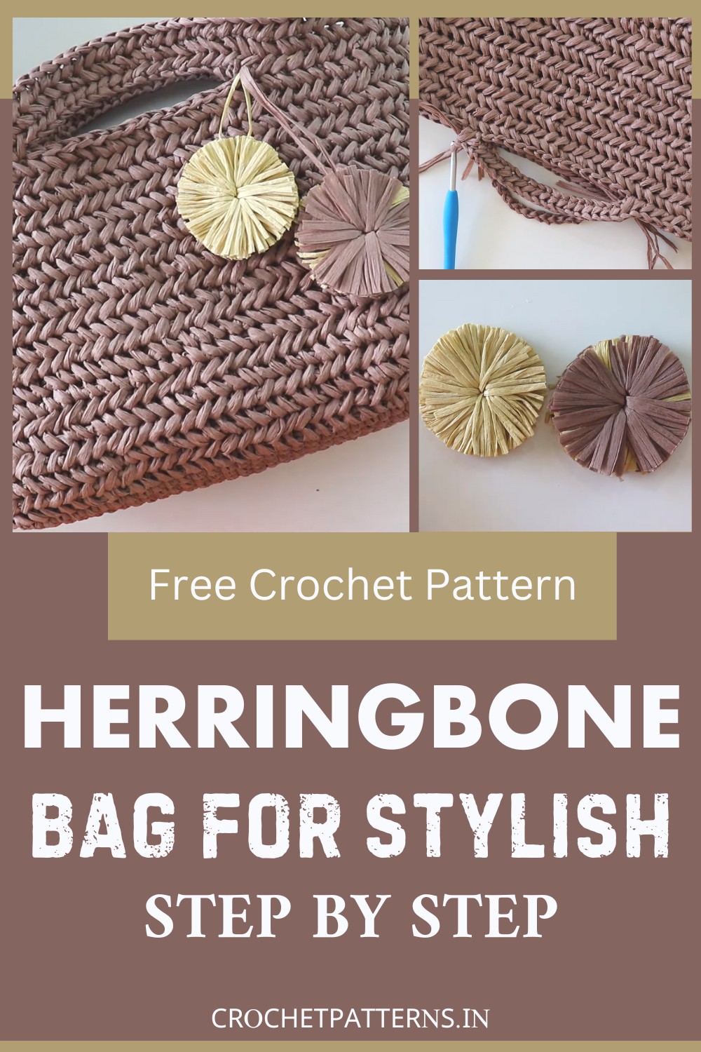 Crochet Herringbone Bag For Stylish