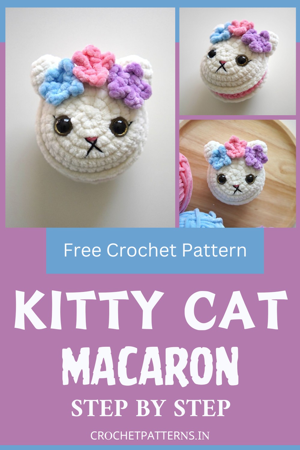Crochet Kitty Cat Macaron Pattern