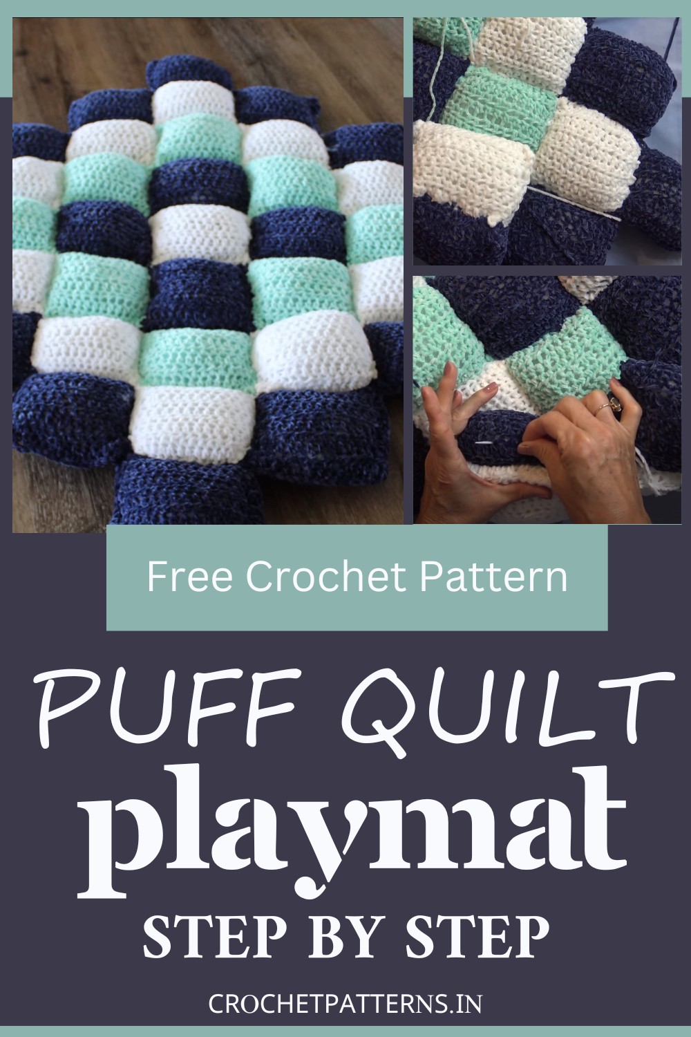 Crochet Puff Quilt For Baby Playmat