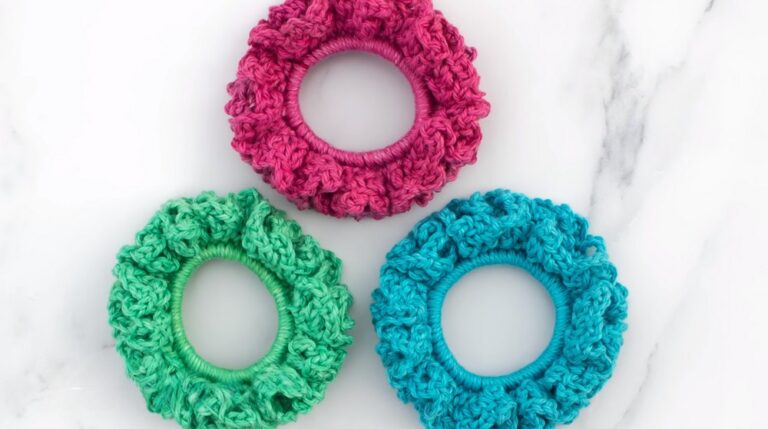 Crochet Scrunchy Pattern For Hair and Fashion