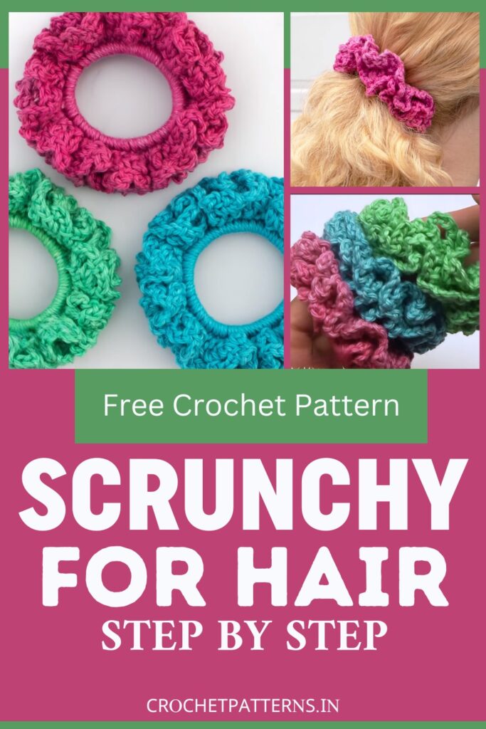 Crochet Scrunchy Pattern For Hair and Fashion