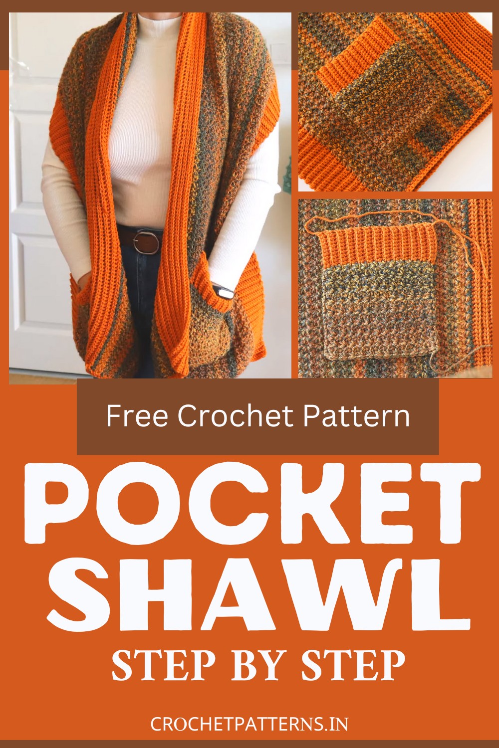 Crochet Shawl With Pocket For Stylish Moms
