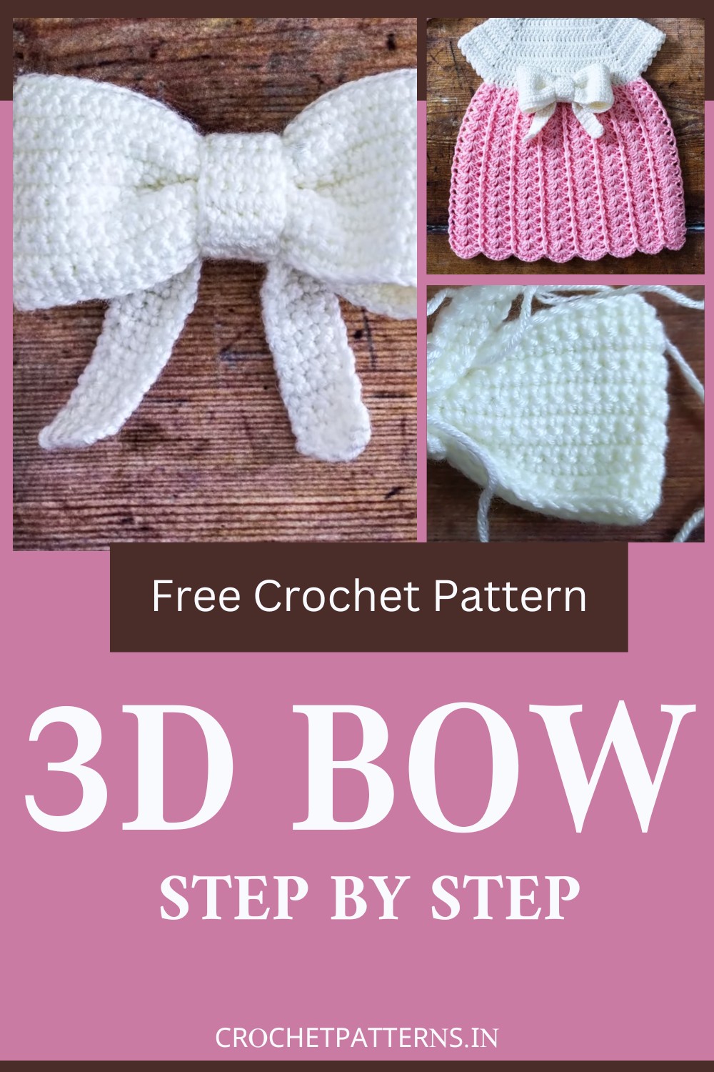 Crochet Simple 3D Bow To Beautify Everyday Accessories