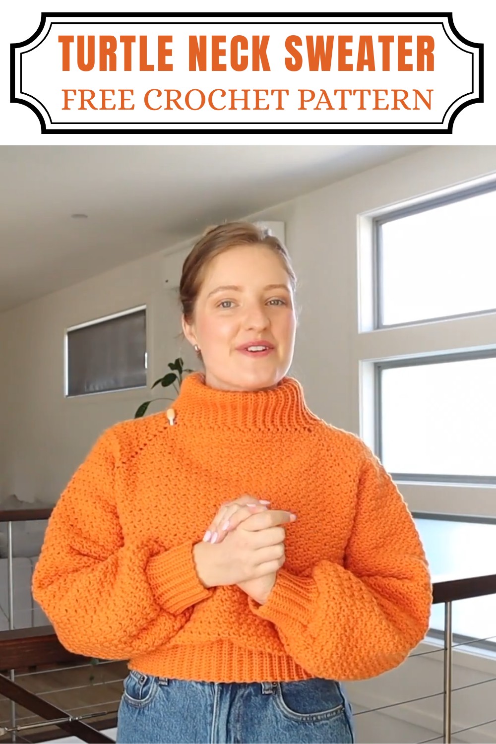 Crochet Turtle Neck Sweater