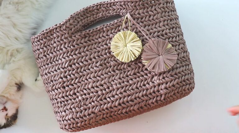 Crochet Herringbone Bag For Stylish Market Outings