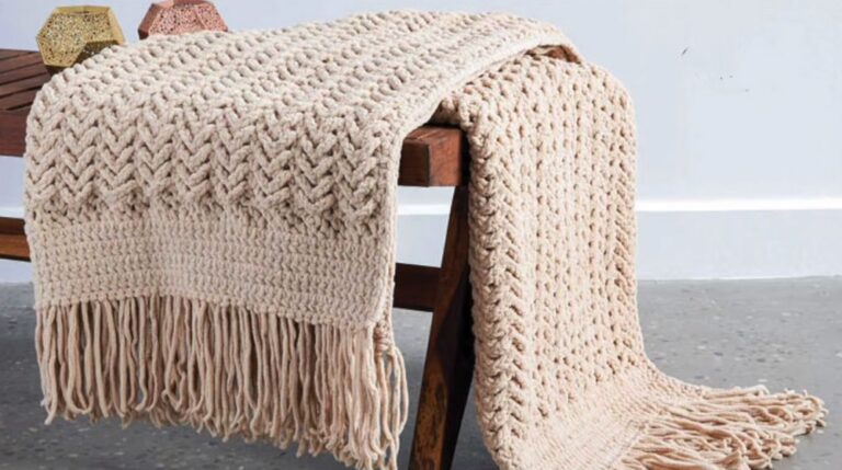 Crochet Herringbone Stitch Blanket For Winter Nights