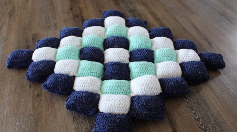 Crochet Puff Quilt For Baby Playmat