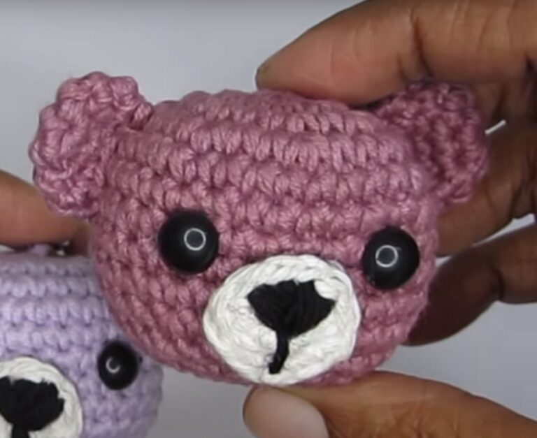 Crochet Amigurumi Teddy Bear Head Keychain Pattern