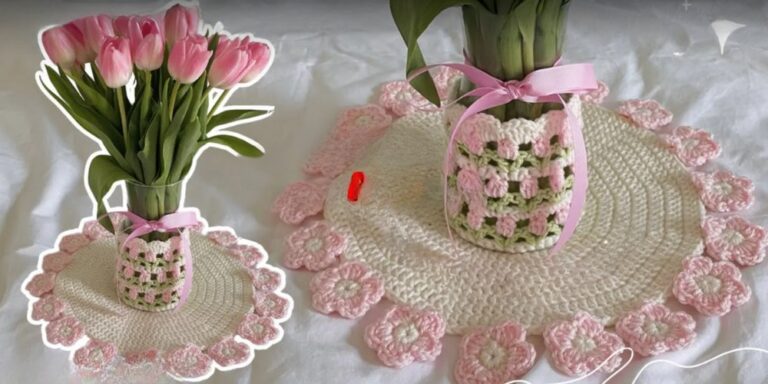 Crochet Flower Table Mat For Delightful Spring Brunch