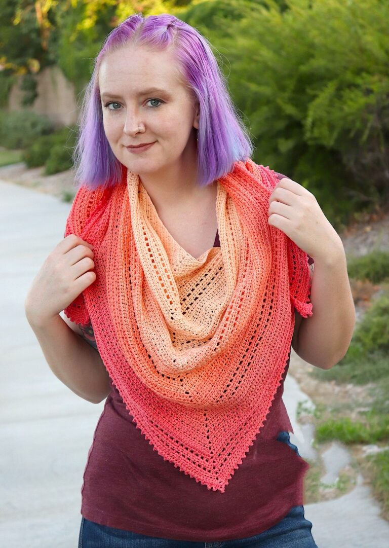 How To Crochet Alexis Shawl Pattern In Shaded Colors