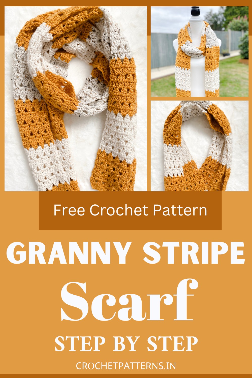 Crochet Granny Stripe Scarf