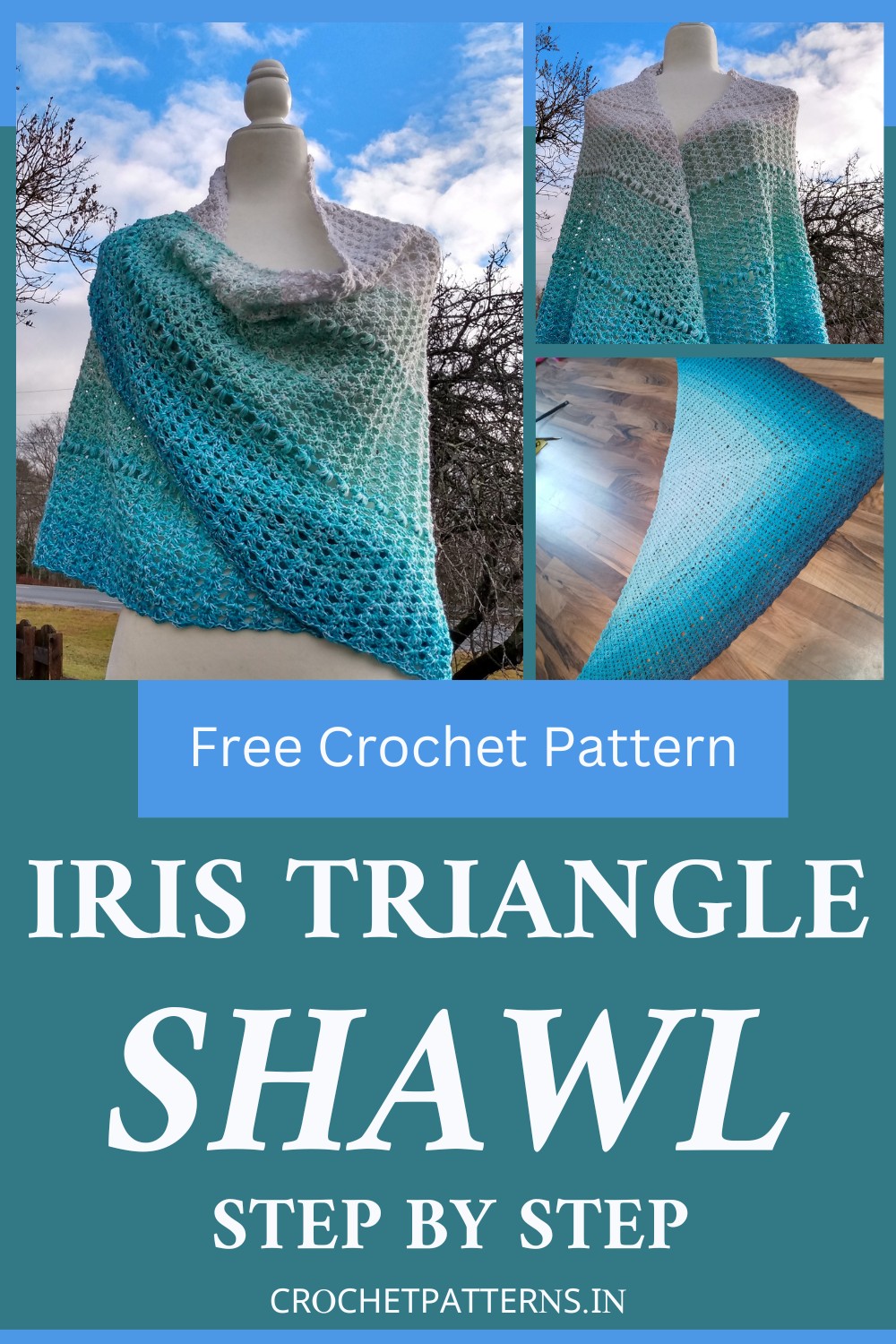 Crochet Iris Triangle Shawl