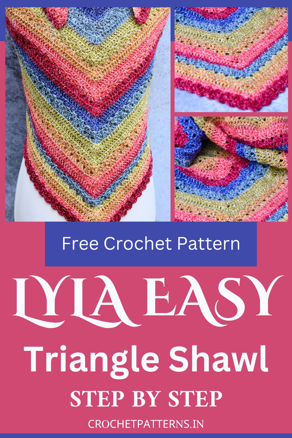 Crochet Lyla Easy Triangle Shawl