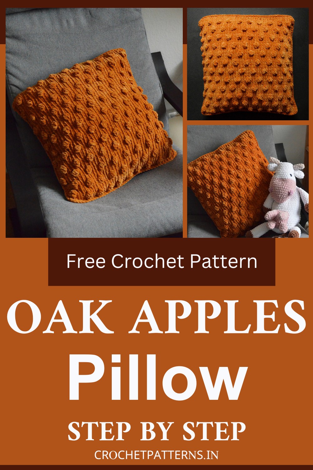 Crochet Oak Apples Pillow