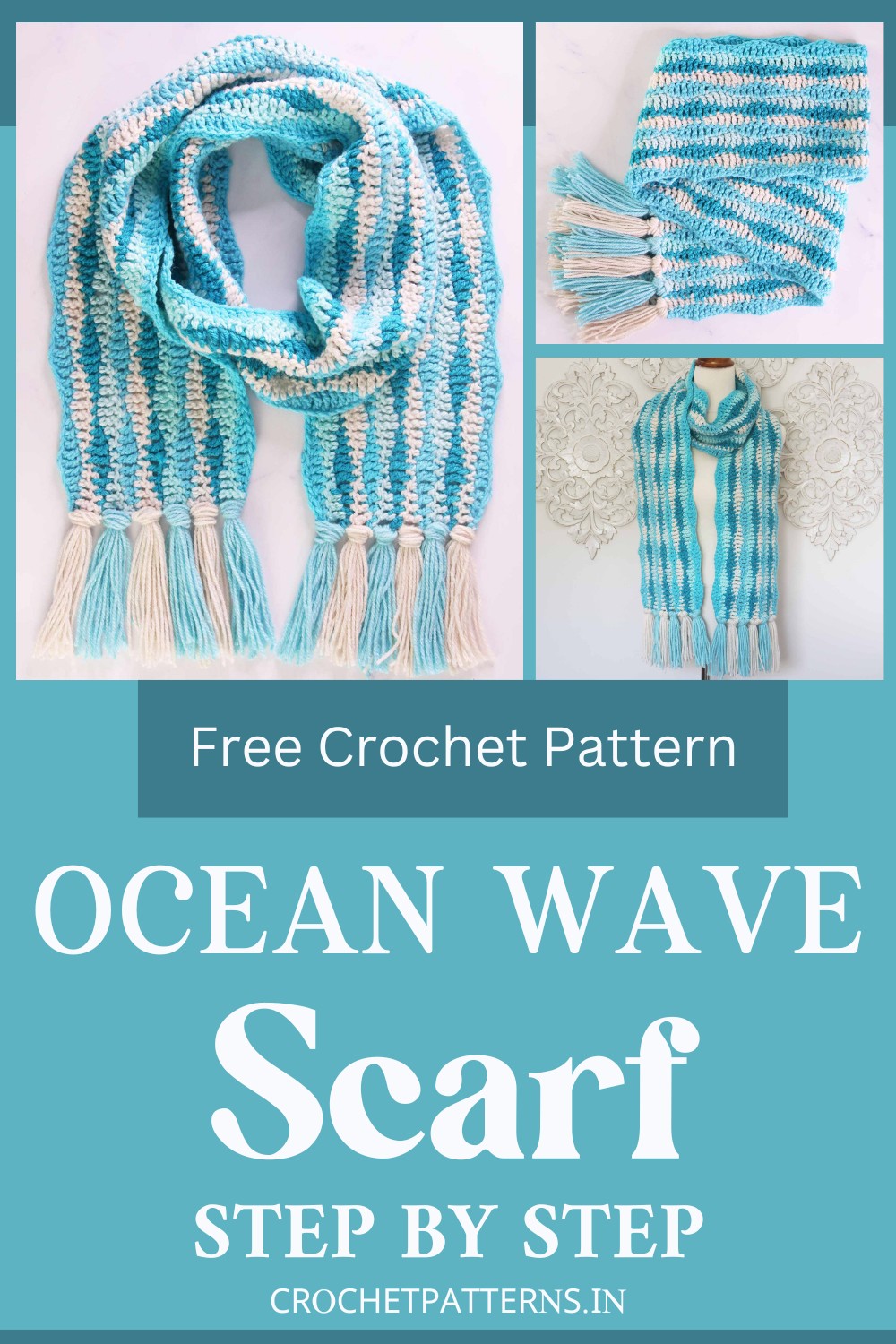 Crochet Ocean Wave Scarf