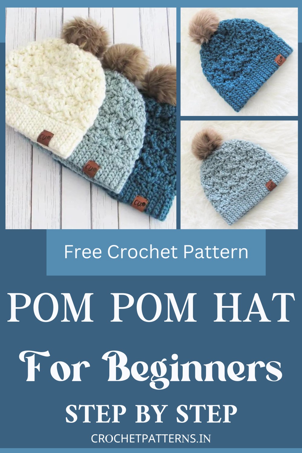 Crochet Pom Pom Hat For Beginners