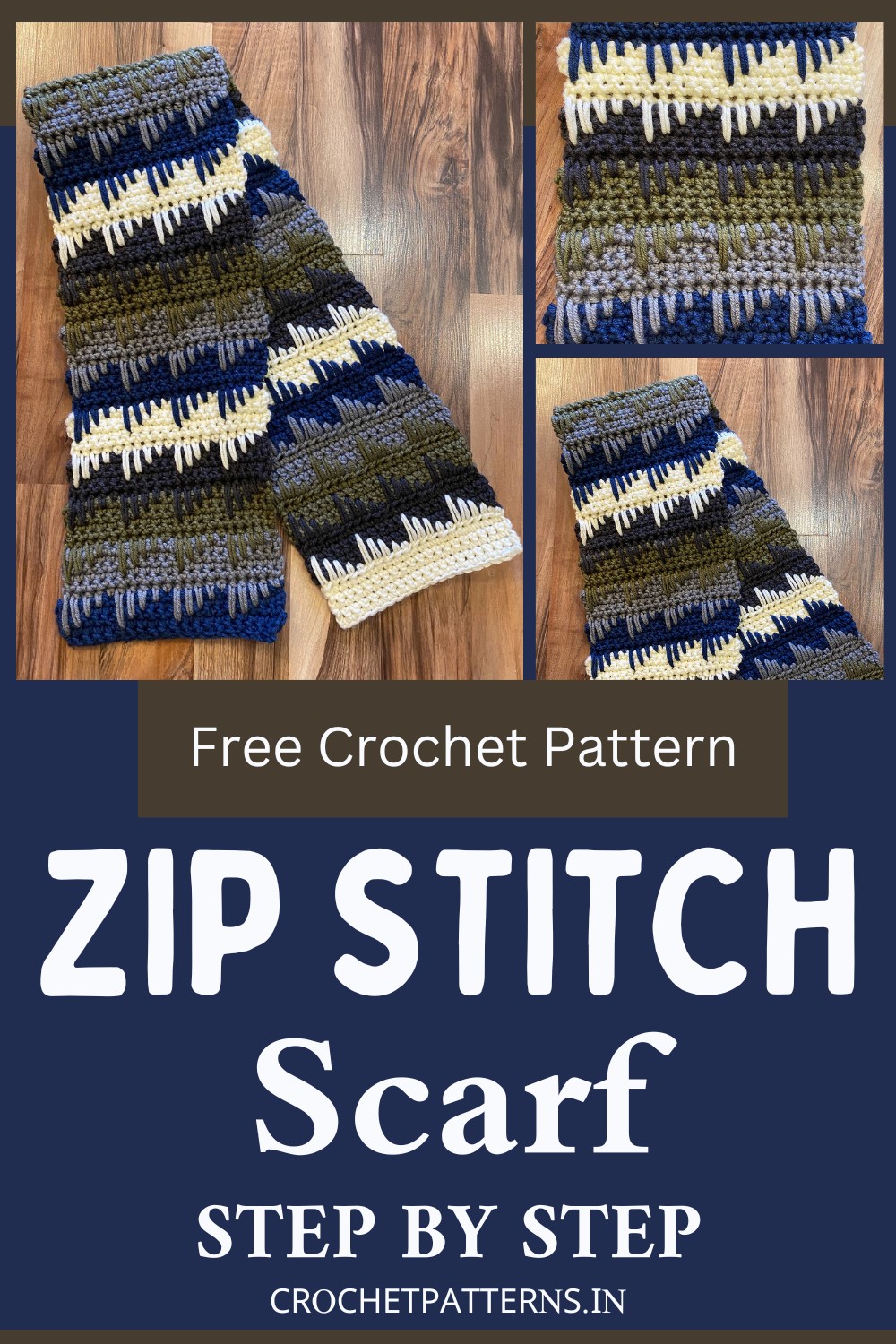 Crochet Zip Stitch Scarf