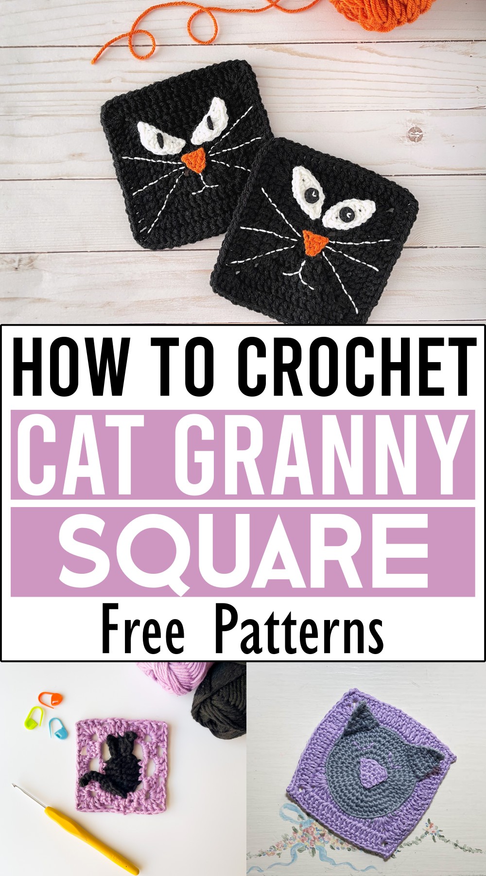 How to Crochet Cat Granny Square