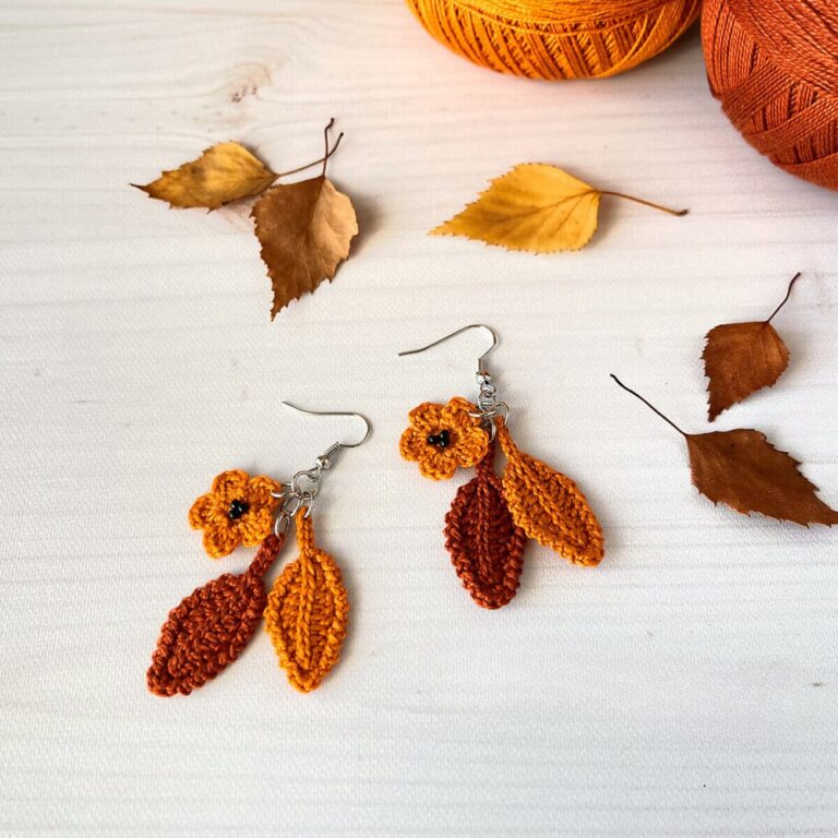 How To Crochet Fall Earrings To Enjoy Autumn Vibe