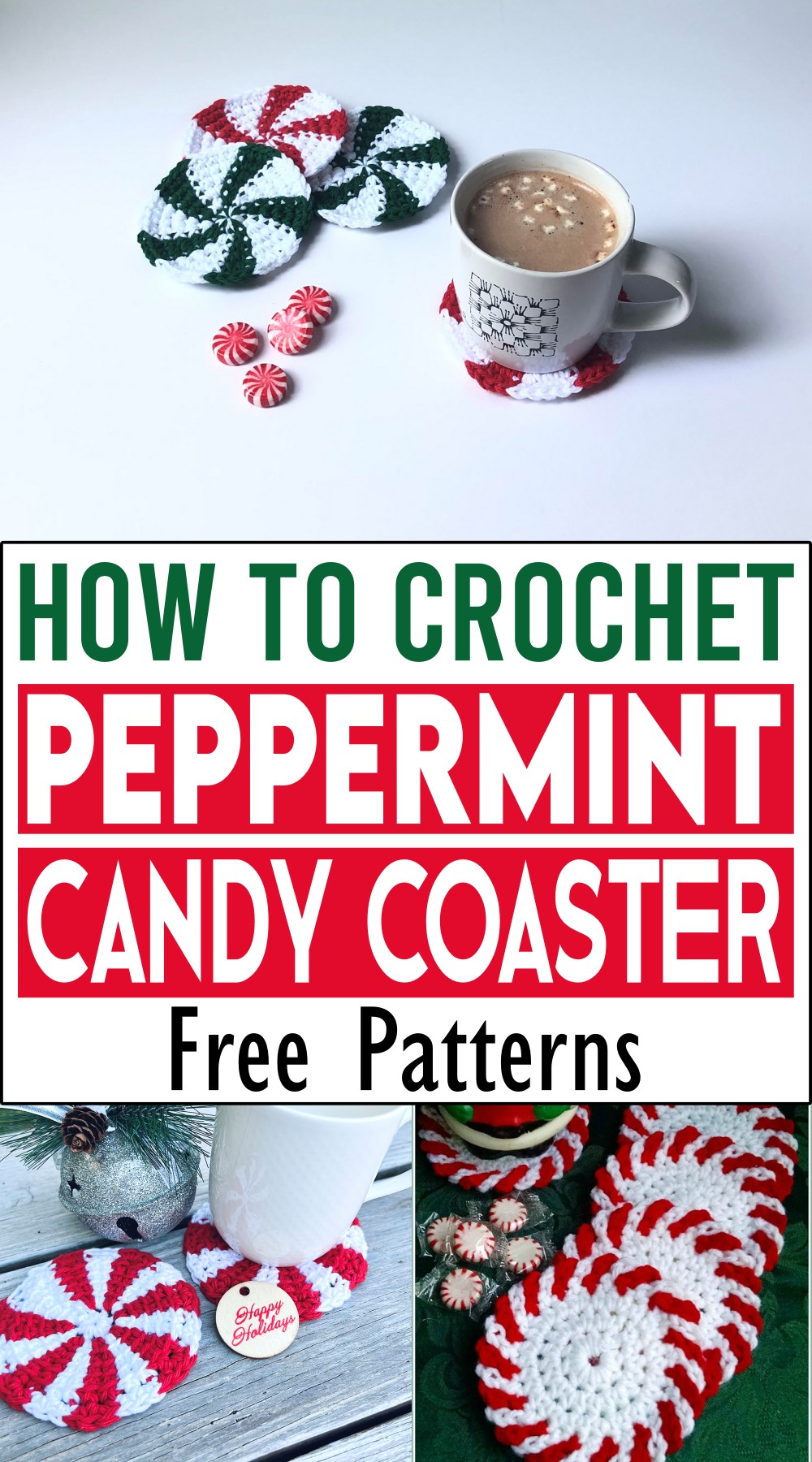 How to Crochet Peppermint Candy Coaster